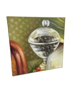Petite peinture à l'huile sur toile de nature morte, peinture de décoration murale de maison.