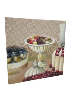 Petite peinture à l'huile sur toile de nature morte, peinture de décoration murale de maison.