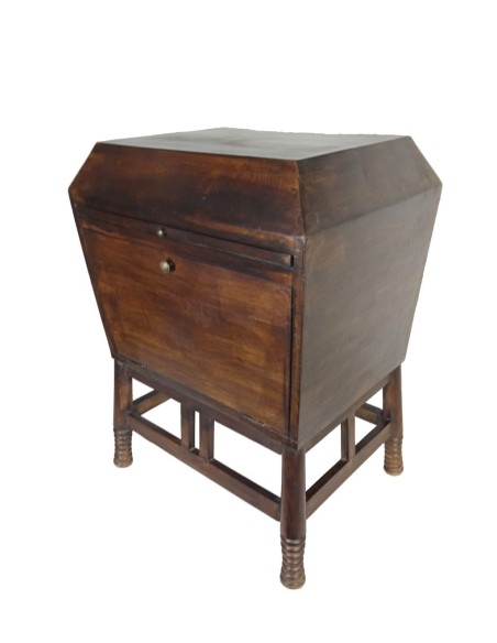 Mueble auxiliar botellero de madera maciza estilo rustico para bodega decoración hogar. Medidas: 76x44x56 cm.