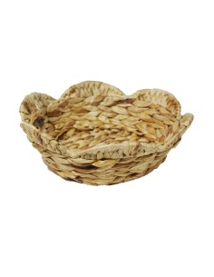 Panera o cesta redonda artesanal para el pan de rafia estilo rústico utensilio de mesa. 