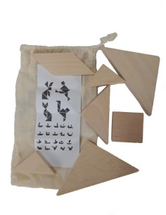Juego puzle tangram de madera en bolsa juego de razonamiento geométrico puzzle juego clásico 2
