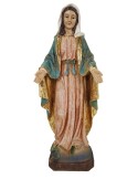 Estatua figura religiosa Virgen Milagrosa escultura imitación de madera vieja decoración hogar