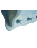 Penjador penjador de paret amb barret o prestatge, quatre penjadors color blau decapat estil vintage. 