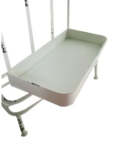 Paragüero rectangular color blanco envejecido decoración mueble recibidor estilo vintage.  2