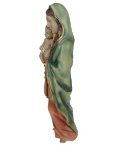 Figura Virgen con Niño o Madonna con niño Jesús en brazos estatua religiosa pintada a mano decoración hogar. Medidas: 31 cm. 2