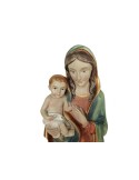 Figura Verge amb Nen o Madonna amb nen Jesús als braços estàtua religiosa pintada a mà. Mides: 31 cm.
