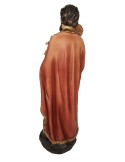 Escultura religiosa San José con Niño Jesús en brazos y flores en la mano. Medidas: 31 cm.
