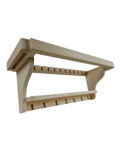 Platero horizontal rústico de madera maciza con estante para 12 platos para colgar en pared cocina y despensa