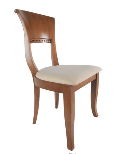 Joc de 4 cadires de menjador fusta de cautxú disseny nòrdic seient pre-tapissat decoració llar.