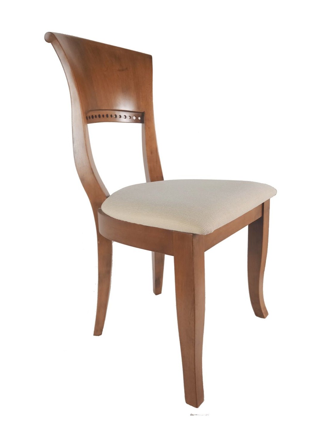 Juego de 4 sillas de comedor madera de caucho diseño nórdico asiento pre-tapizado decoración hogar