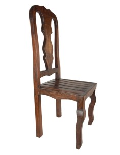 Juego de 4 sillas de comedor madera de teka diseño rustico asiento con cojín decoración para hogar. Medidas: 110x45x45 cm.