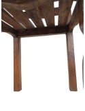 Juego de 4 sillas de comedor madera de teka diseño rustico asiento con cojín decoración para hogar. 