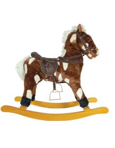 Cavall balancí amb suau pelatge de color marró cavallet balancí amb so de galop
