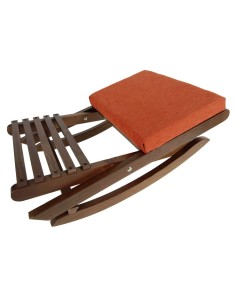 Reposapiés plegable de madera maciza de base ancha color nogal y acolchado mueble auxiliar 2