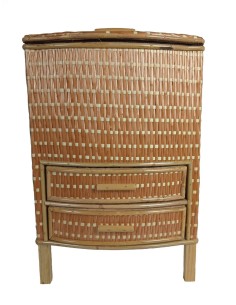 Costurero de mimbre alto color miel con dos cajones inferior de gran capacidad para la costura y labores 2