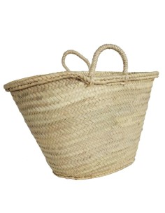 Panier majorquin traditionnel en feuille de palmier avec anse en corde 2