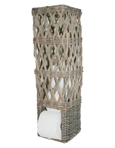 Porta Rotllos de Vímet per a Paper Higiènic Disseny Vertical Estil Nòrdic Complement Bany. 2