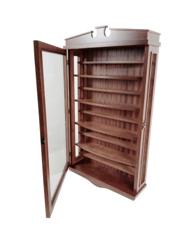 Vitrina armari porta didals de fusta massissa cedre color avellana expositor per paret decoració llar Vitrina armari porta didals de fusta massissa cedre color avellana expositor per paret decoració llar