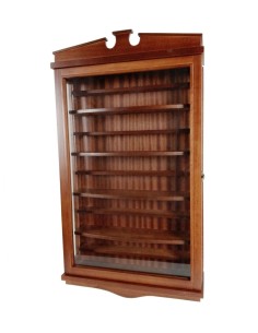 Vitrina armari porta didals de fusta massissa cedre color avellana expositor per paret decoració llar 2