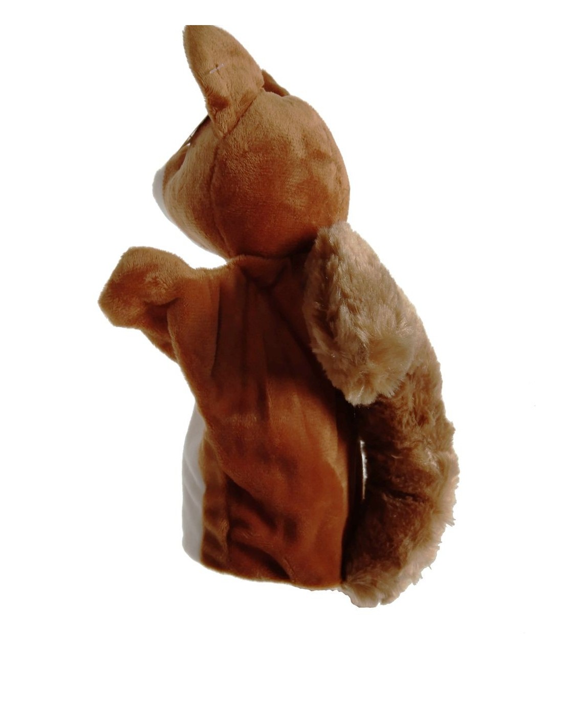 Marionnette à main écureuil en peluche douce, jouet classique traditionnel  pour garçons et filles. Mesures: 26x12x10 cm.