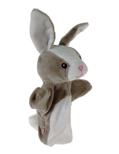 Marioneta de mano Conejo de peluche para teatro y juego infantil