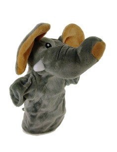 Marioneta de mano Elefante de tela de peluche suave juguete clásico tradicional