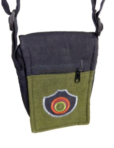 Bolso pequeño bandolera étnico hippie asas tejido algodón color verde 2