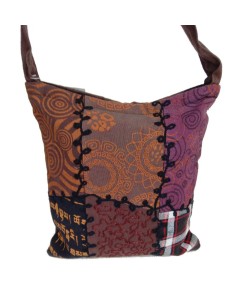 Bolso pequeño étnico hippie algodón color marrón crudo 2