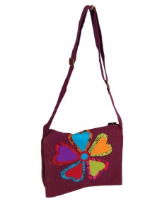 Bolso multiuso étnico hippie asas tejido algodón color marrón