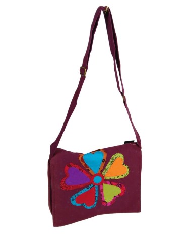 Bolso multiuso étnico hippie asas tejido algodón color marrón