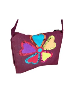 Bolso multiuso étnico hippie asas tejido algodón color marrón 2