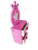 Joyero cajonera juguete infantil color rosa con marco fotos.
