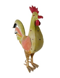 Figura de gallo de metal para decoración 2