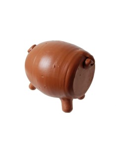 Hucha de cerámica de arcilla con forma de cerdito realizado artesanalmente diseño tradicional. 2