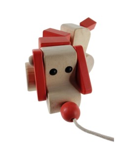 Juguete de Arrastre de cuerda en Madera para Niños Juego Infantil Educativo de Motricidad, con Forma de Perrito. 2