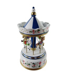 Caixa de música carrusel amb cavalls de fusta joguina infantil