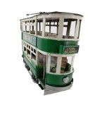 Tranvía replica retro color verde para coleccionables modelo dos pisos
