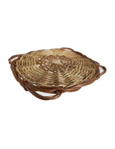 Paellero salvamantel bajo plato artesanal de mimbre estilo rústico aislamiento de mesa utensilio cocina. Medidas: Ø 20 cm. 2