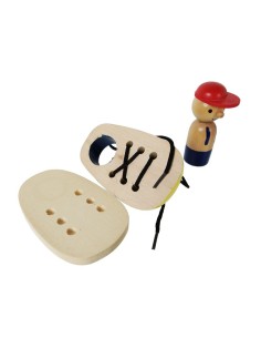 Sabata per aprendre Anudar de fusta aprendre fer el nus de la sabata joc de motricitat per a nens. 2