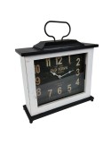 Reloj Vintage de sobremesa ideal para decoraciones retro con caja de madera y metal