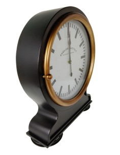 Rellotge industrial format gran de metall color negre per a sobretaula decoració llar. Esfera: Ø42 cm.