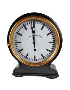 Gran reloj de metal estilo industrial color negro para sobremesa, ideal para decoración de interiores 2