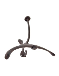 Perchero de pared individual de hierro fundido tipo galán, tres ganchos, decoración hogar 2