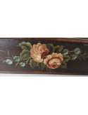 Espejo de pared en madera decorado con flores estilo vintage
