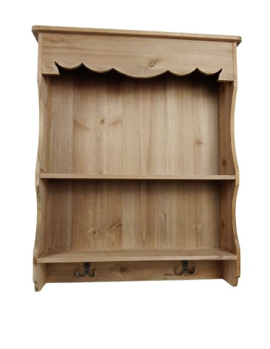 Petite bibliothèque en bois avec étagère et cintres de style rust