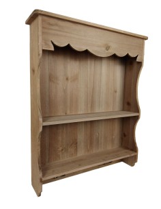 Estantería pequeña de madera con estante y colgadores estilo rústico, mueble auxiliar para cocina y despensa hogar 2