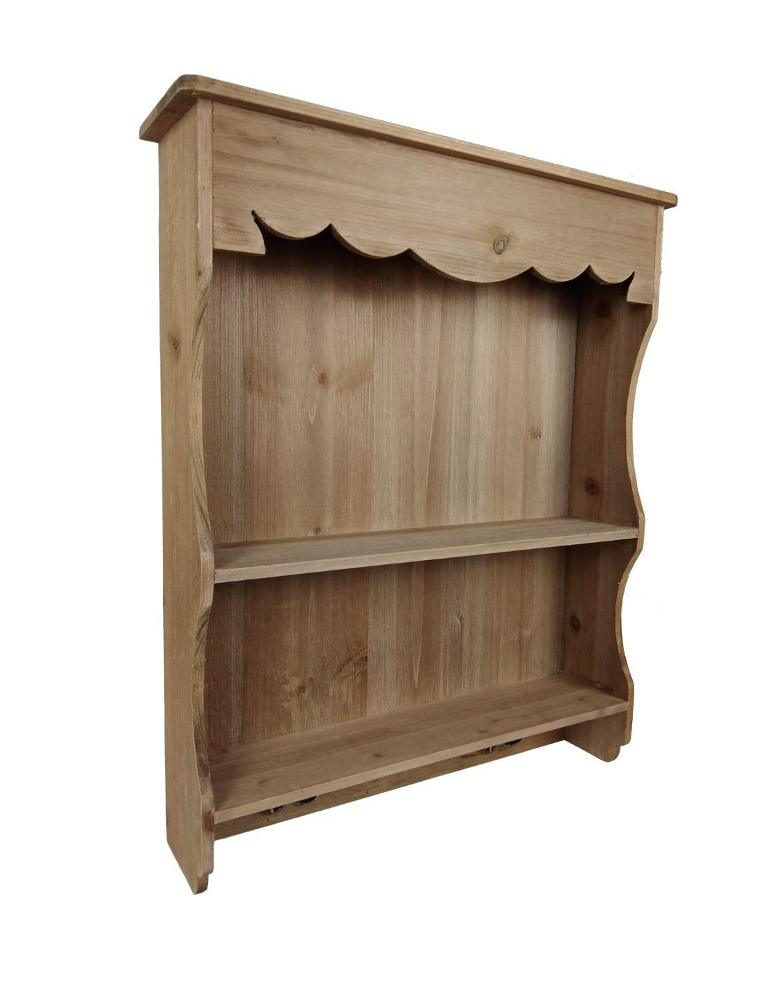 Petite Bibliothèque en bois avec étagère et Cintres de Style rustique, meuble auxiliaire pour la cuisine.Dimensions:60x50x12 cm.