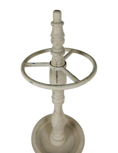 Paragüero grande de madera y metal en color blanco envejecido, decoración hogar, mueble recibidor 2