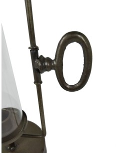 Palmatòria quinqué porta espelmes de metall envellit estil rústic per a espelma de 2 Ø cm. decoració llar jardí 2