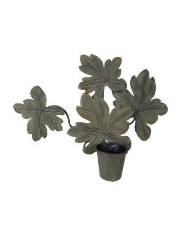 Porte-pot de fleurs mural en métal avec décoration de feuilles pour plantes, décoration de jardin pour la maison dans un style r